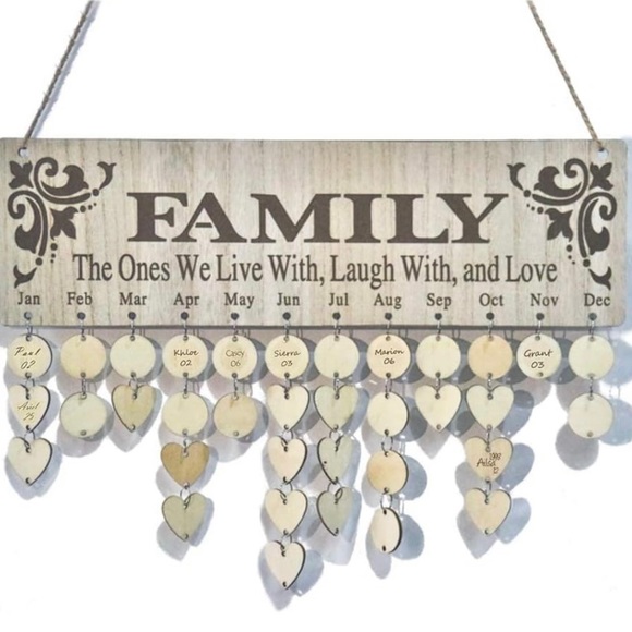 oyefly Other - OYEFLY Gifts for Moms Dads,Wooden Family Birthday Reminder Calendar Board